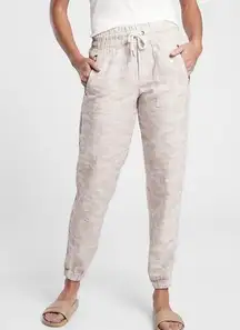 Athleta Women’s Cabo Tide Linen Joggers in Beige/Ivory Size 4