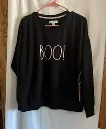 Rae Dunn Boo! Black Crewneck Woman’s Size Medium NEW