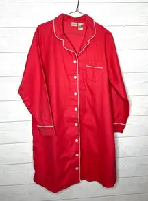 L.L. Bean VTG 90's pink flannel nightshirt Size Large Petite
