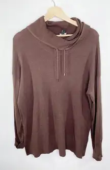 Jones New York Signature Brown Waffle Knit Sweatshirt Women's Size Medium M