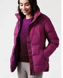 Athleta Downtown Puffer Jacket in Magenta Fuschia