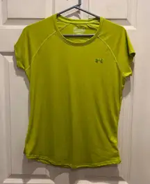 Under Armour Heatgear UACatalyst Green Semi Fitted Short Sleeve Shirt Women's L