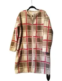 Basin & Range Shacket Coat Sherpa High Pile Plaid Size M / P Style# BNGZ04Y
