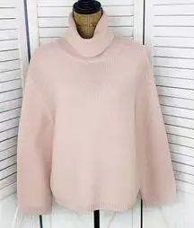 H&M Divided Cowl Neck Waffle Knit Crop Sweater Mauve Pink XS