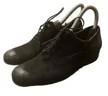 Atelier voisin Paris Oxford shoes derby black suede leather womens‎ size 35 US 5