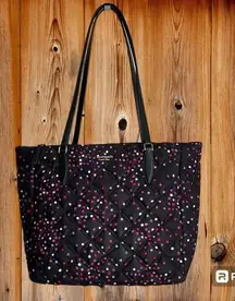 Kate Spade EUC!  Laptop Tote in Black Polka Dots Pink, Orange