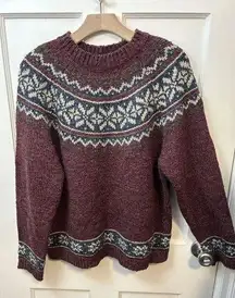 Vintage Craft Barrow Sweater Women's Large Fair Isle Pullover Wool Cotton Blend