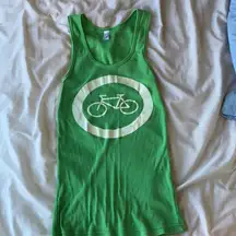 Green ribbed bike tank top