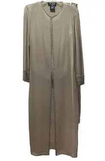 JKARA New York Cream Elegant 3 Piece Beaded Pant Suit Set