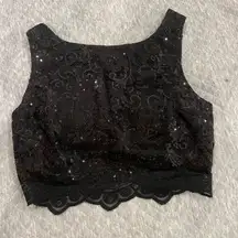 City studio sequin Black Lace Women's Top