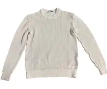 TNA ARITZIA Cream Chrochet Knit Crewneck Long Sleeve Sweater XS