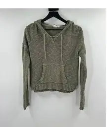 ROXY Green Light Weight Knit Pull Over Hoodie Size Large