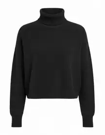 Lululemon Cropped Black Merino Wool Blend Sweater Mock Turtleneck Size 0
