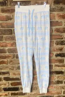 Disney Winnie The Pooh Eeyore Pink Blue Knit Pajama Pants Women's Size Small