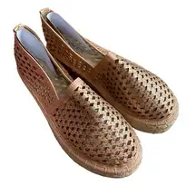 Catherine Malandrino Size 6 Melchior Espadrille Slip On‎ Loafers Rose Gold NWT