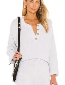 Free People Hailee Waffle Knit Oversized Boxy Sweater Women’s Sz XS