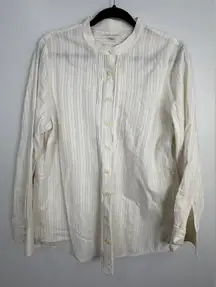 Banana Republic Cream Striped Shirt