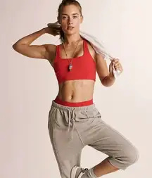 NWT  FP Movement Never Better Square Neck Sports Bra Coral Size Small