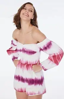 AMUR Ariadne Off-Shoulder Tie Dye Romper