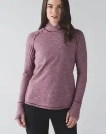 Lululemon Warm Your Core Long Sleeve Tee Heathered Bordeaux Drama W-324 Size 4