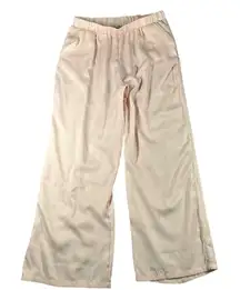 Jason Wu M‎ Light Pink Satin Lounge Pajama Pants White Trim Pull On Pockets