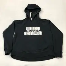 Loose Impaired Vision High Neck Black Hoodie Sweatshirt Womens L.