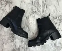 Dolce Vita Womens Sooki Lug Sole Booties ankle boots chunky block heels black 7