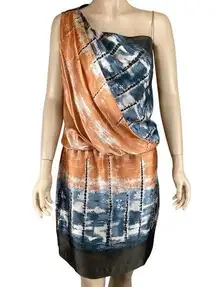 Robert Rodriguez Silk Dress Size 8 Abstract Print Feminine Flattering Statement