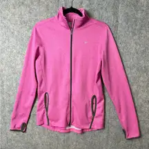 Nike Dri-Fit Women's Large Vibrant Pink Full-Zip athletic Jacket