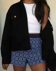 Blue Patterned Shorts