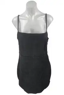 Zara Women's Black Sleeveless Cami Camisole Mini Tank Denim Jean Dress Size L