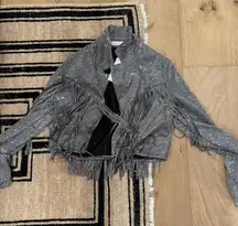 Cropped Silver Fringe Jacket 