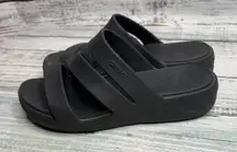 Crocs Black Boca Strappy Wedge Slide Sandals – Dual Crocs Comfort 8