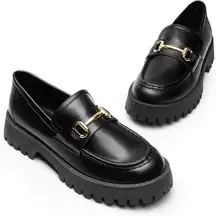 ASOS Black Chunky Patent Leather Loafers