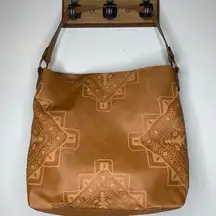 Boho Brown Faux Leather Shoulder Bag