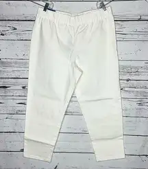 Soft Surroundings NWT Size XL (18) White Denim Metro Crop Pull-On Legging Jeans