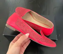 J.Crew EUC  Cleo Perforated Loafers Belvedere Red