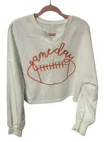 Game day embroidered cropped sweatshirt 
