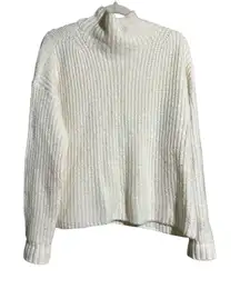 Anthropologie Cozy Cream Turtleneck Sweater Size S