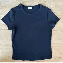 Abrand Jeans - Crew Neck Short Sleeve Tee in Black