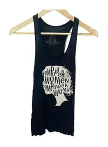 Bear Dance Black S "Empowered Women" Graphic Print Tank Top Stretch