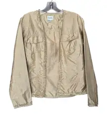 Vintage Chico’s Gold Silk Ruffled Open Jacket