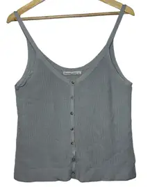 Abercrombie & Fitch Blue Gray Knit Sleeveless V-Neck Sweater Tank Top Size Large