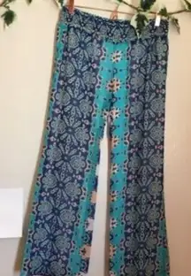 GRAY Saks Fifth Avenue Palazzo Bohemian Patterned Pants Small