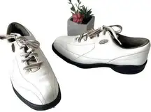 FOOTJOY Extra Comfort Golf Womens Shoes Size 7.5W White 98599 Lace Up Spikes