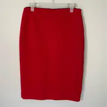 Lafayette‎ 148 New York Red Pencil Skirt 100% Virgin Wool