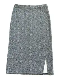 14th and Union Midi Skirt Black White Pull On Design Knit Size Large Fall