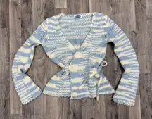 Vintage Coquette pastel Wool Blend wrap bow tie sweater top