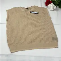 Worthington Tan Sleeveless Sweater NWT L Career