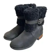 UGG Australia Women’s Blayre II Leather Sheepskin Boots Size 6 Buckle Waterproof